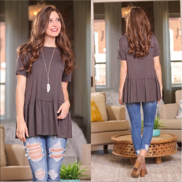 Infinity Raine Tops - Ruffle Hem Tunic